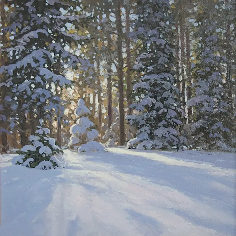 Chasing Winter's Sun - Original Oil Painting by Ivan Blagorenko