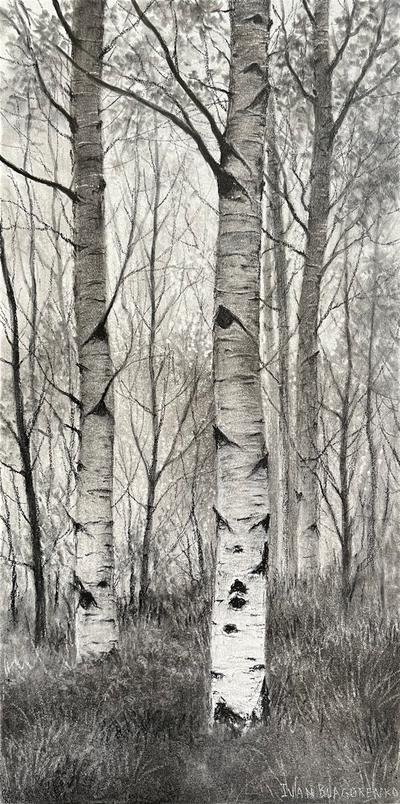One and Many - Original Charcoal Painting by Ivan Blagorenko