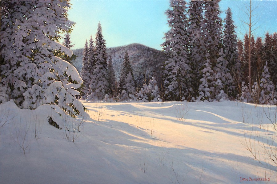 Winter Bliss - Original Oil Painting by Ivan Blagorenko