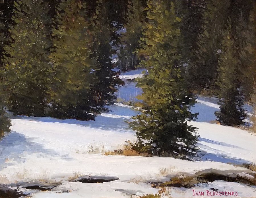 Evergreens - Original Oil Painting by Ivan Blagorenko