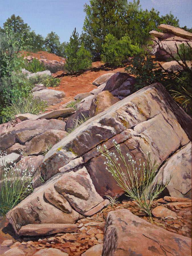 Noon in Kolob Canyon - Original Oil Painting by Ivan Blagorenko