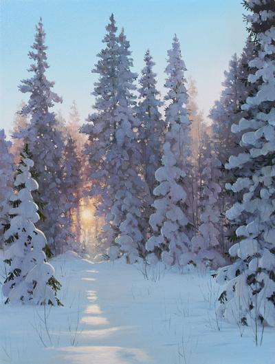Winter's Silent Reverie - Original Oil Painting by Ivan Blagorenko